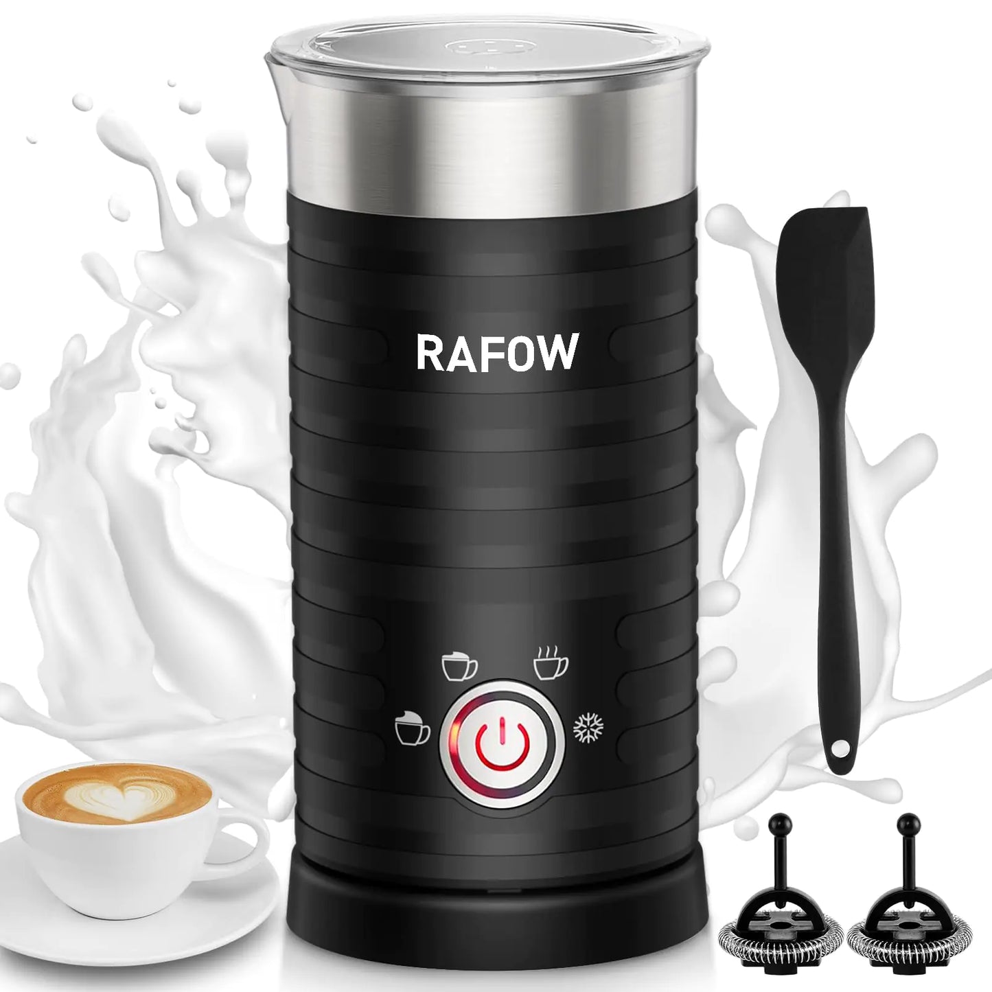 Deluxe 4-Mode Milk Frother - Hot/Cold Froth & Steam 240ml