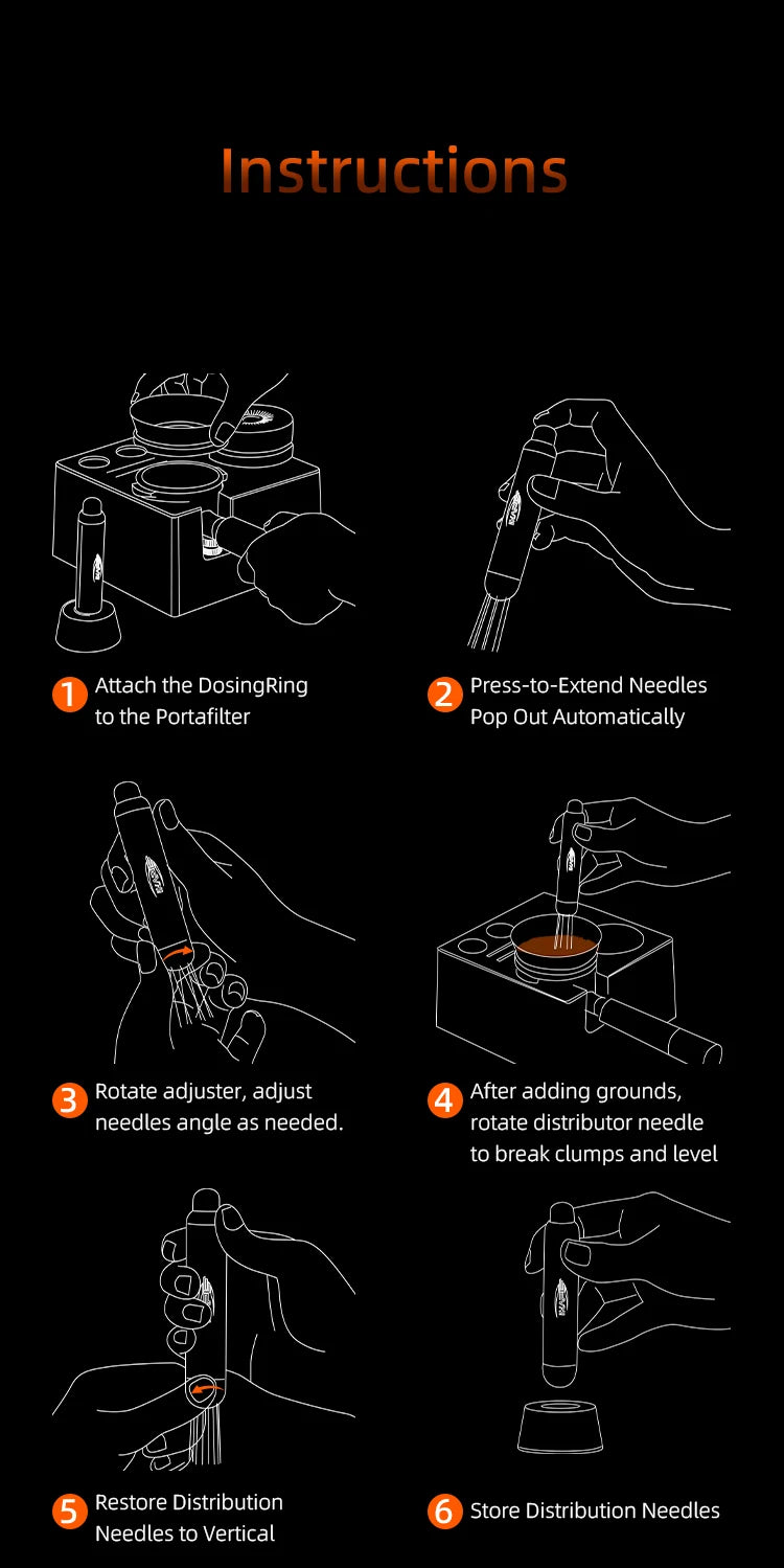IKAPE WDT Tool,Magnetic Espresso Powder Distributor, Professional Barista tools,Retractable Telescopic coffee accessory
