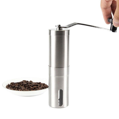 Coffee Bean Grinder - Stainless Steel Ceramic Burr Manual Hand Crank Nut Mill-0