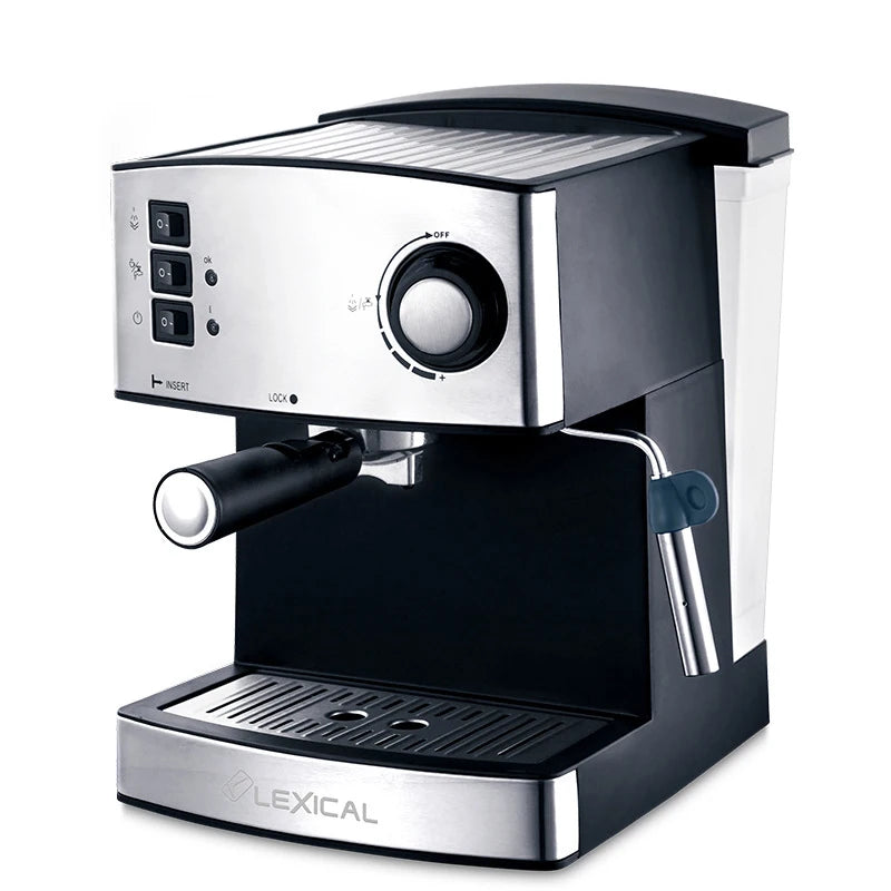 Semi-Automatic Espresso Machine – Built-in Grinder, Steam Wand, 15 Bar, Home & Office