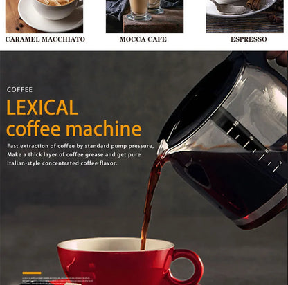 Semi-Automatic Espresso Machine – Built-in Grinder, Steam Wand, 15 Bar, Home & Office