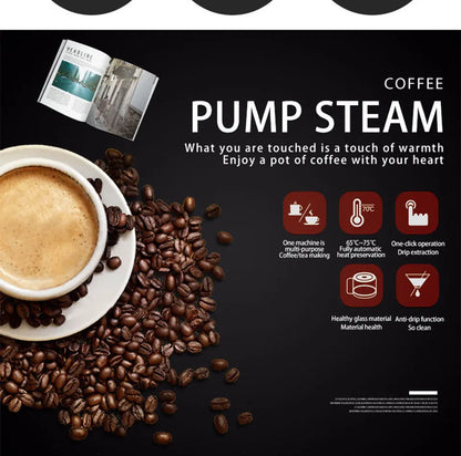 Semi-Automatic Espresso Machine – Built-in Grinder, Steam Wand, 15 Bar, Home & Office