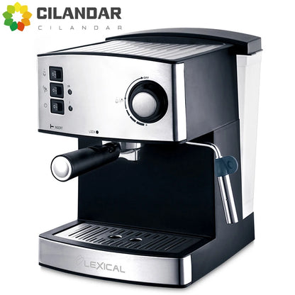 Semi-Automatic Espresso Machine – Built-in Grinder, Steam Wand, 15 Bar, Home & Office