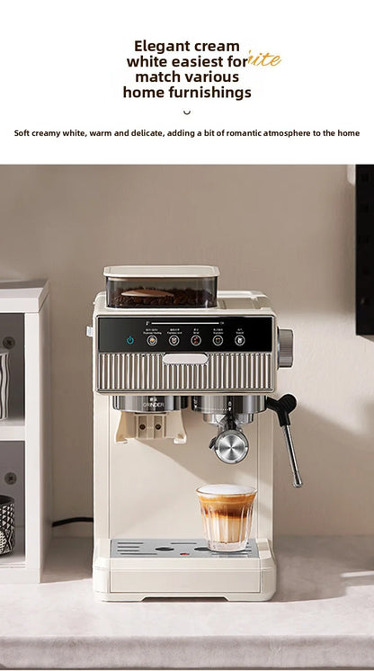 Dejess 3-in-1 espresso machine water reservoir and drip tray detail view
