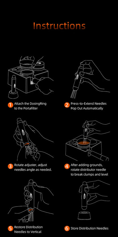 IKAPE WDT Tool,Magnetic Espresso Powder Distributor, Professional Barista tools,Retractable Telescopic coffee accessory