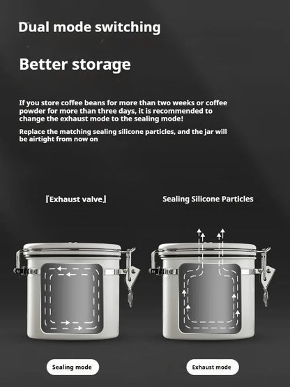 Coffee Canister Vacuum Stainless Airtight Container Storage Sugar Tea Vintage Cans Kitchen Coffee Cafeteria High End Canister