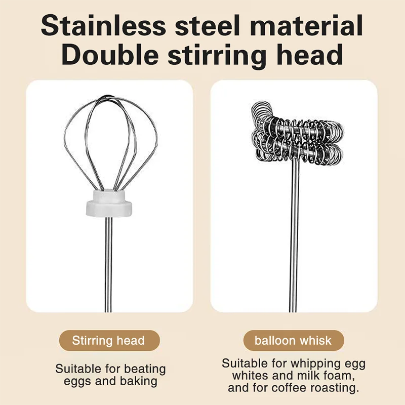 Wireless Type-C Rechargeable 3-speed Mini Handheld Milk Frother Coffee Frother Portable Kitchen Cooking Tools Whisk Foam Blender