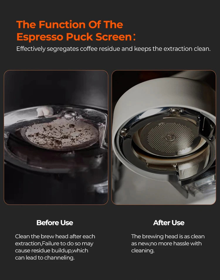 IKAPE V2 puck screen 58mm sitting flush inside standard portafilter basket
