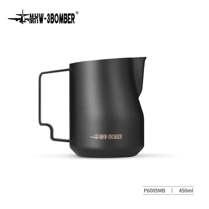 MHW-3BOMBER milk frothing pitcher on Sage Barista Express machine home setup