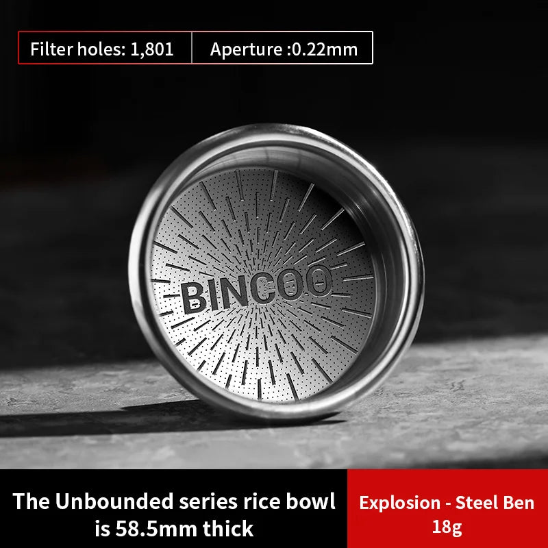 BINCOO Precision High Extraction Matrix Basket Filter，Micro Sieve Filter Basket Stainless Steel Portafilter Basket for 51/58.5mm
