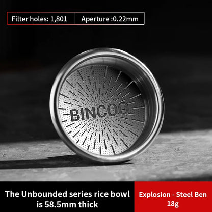 BINCOO Precision High Extraction Matrix Basket Filter，Micro Sieve Filter Basket Stainless Steel Portafilter Basket for 51/58.5mm
