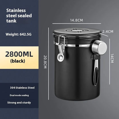 Coffee Canister Vacuum Stainless Airtight Container Storage Sugar Tea Vintage Cans Kitchen Coffee Cafeteria High End Canister