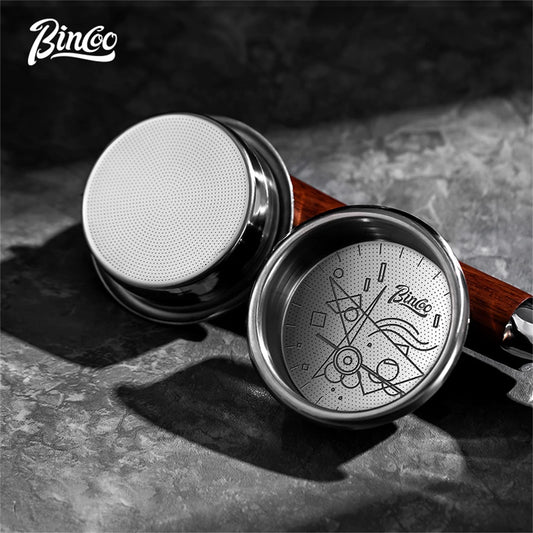 BINCOO Precision High Extraction Matrix Basket Filter，Micro Sieve Filter Basket Stainless Steel Portafilter Basket for 51/58.5mm