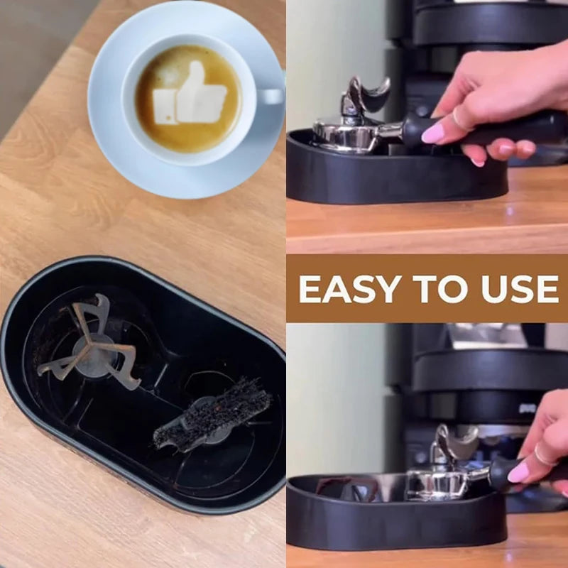 Dejess coffee grounds disposal unit in clean organised home espresso station setup
