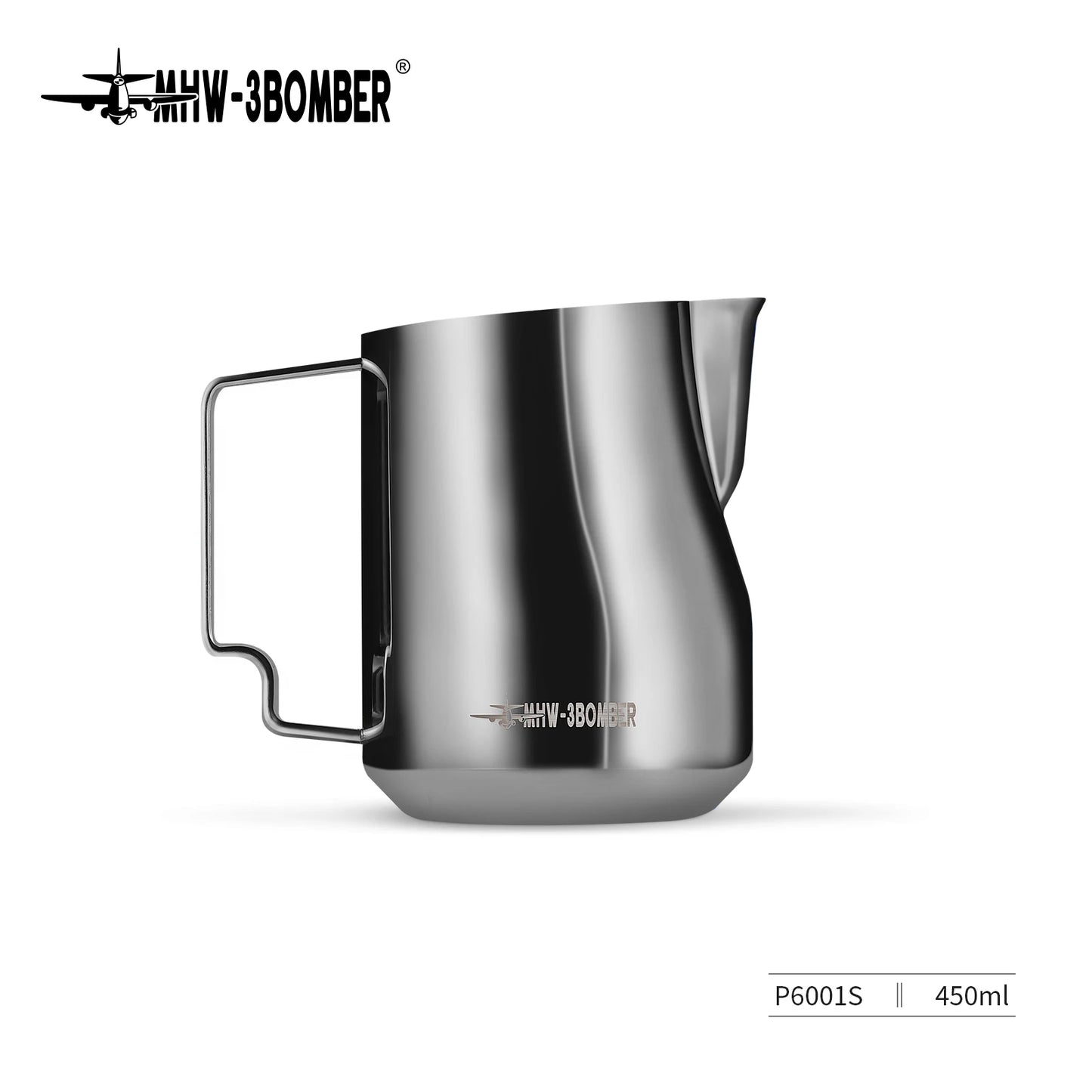 MHW-3BOMBER turbo pitcher producing velvety steamed milk for flat white