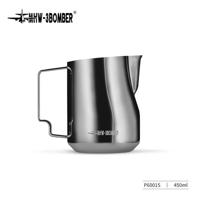 MHW-3BOMBER turbo pitcher producing velvety steamed milk for flat white