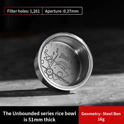 BINCOO Precision High Extraction Matrix Basket Filter，Micro Sieve Filter Basket Stainless Steel Portafilter Basket for 51/58.5mm