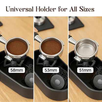 Dejess espresso knock box with removable grounds bin detached for easy cleaning