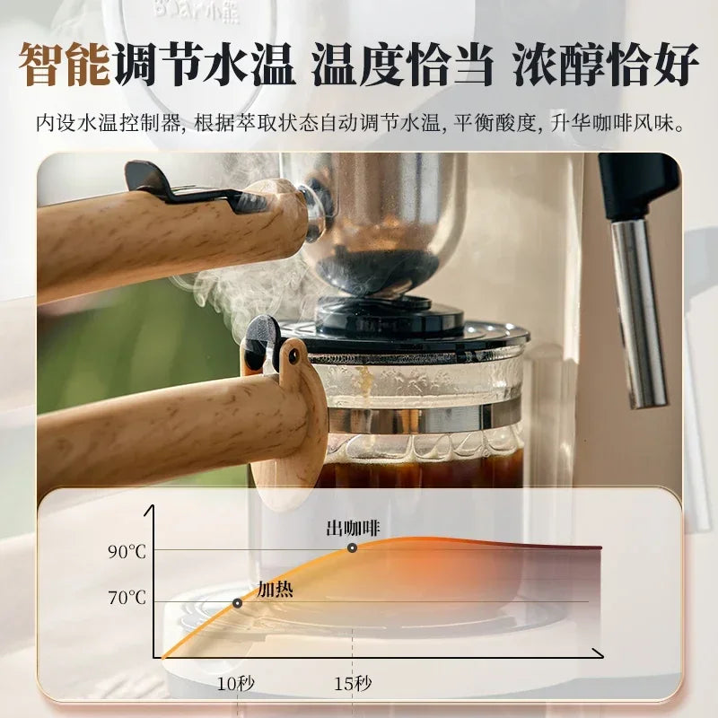 Espresso shot being pulled on Dejess 15 bar semi-automatic machine