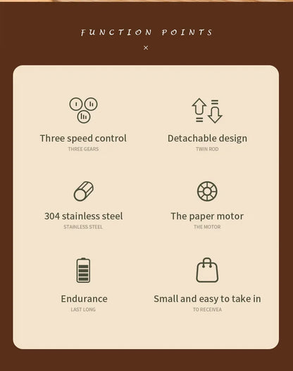 Wireless Type-C Rechargeable 3-speed Mini Handheld Milk Frother Coffee Frother Portable Kitchen Cooking Tools Whisk Foam Blender