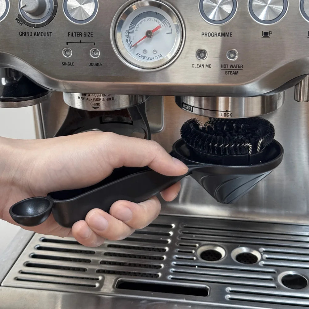 58mm cleaning brush bristles removing coffee grounds from portafilter basket