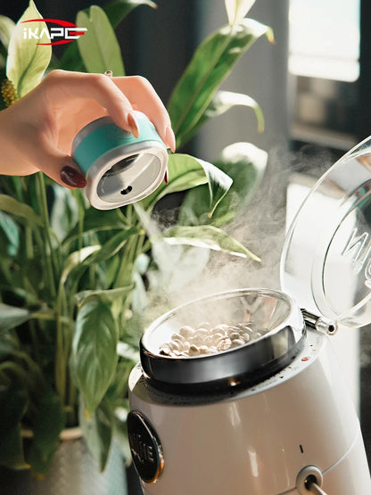 IKAPE coffee bean atomizer side profile showing slim ergonomic design