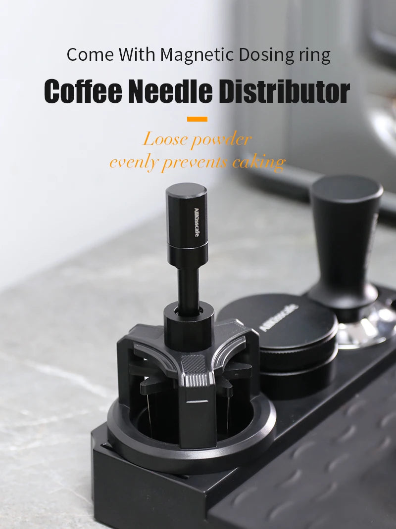 Rotary WDT Espresso Stirrer – Magnetic Needle Distributor, 51/54/58mm Barista Tool