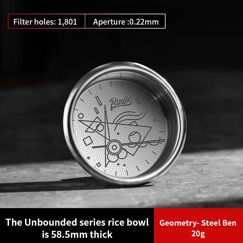 BINCOO Precision High Extraction Matrix Basket Filter，Micro Sieve Filter Basket Stainless Steel Portafilter Basket for 51/58.5mm