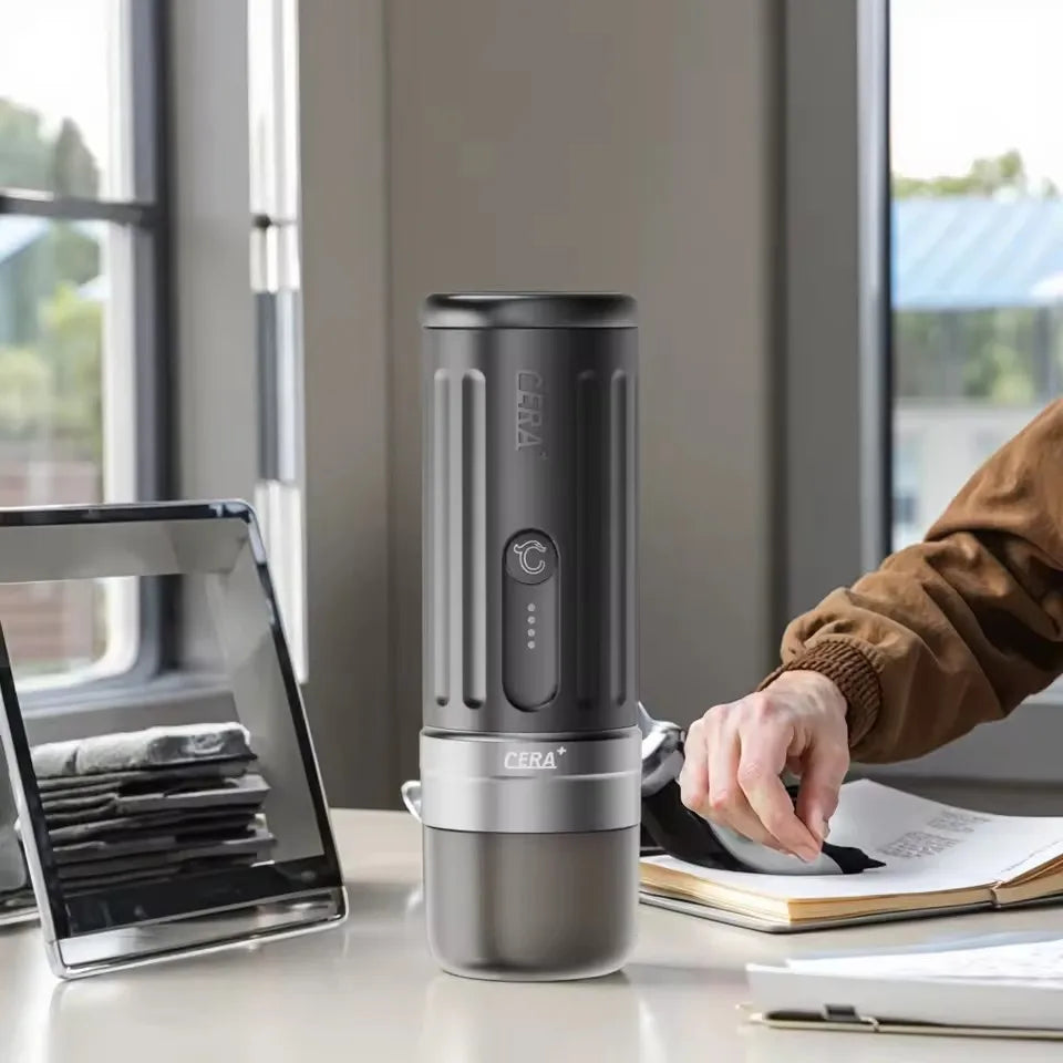 Italian espresso machine Dejess PCM03S MAX brewing rich crema espresso into white cup