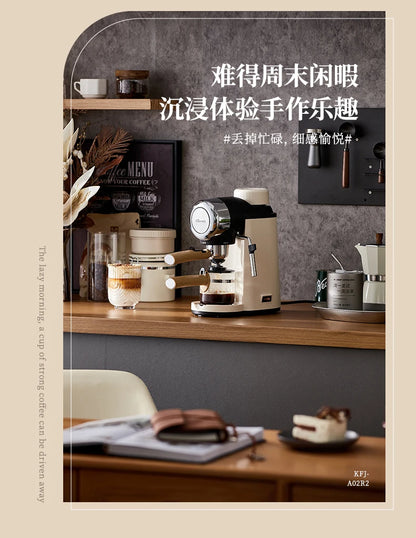 Coffee machine household small Italian semi-automatic office all-in-one American hand-grinded coffee pot