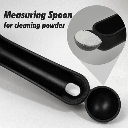 Portafilter cleaning brush scrubbing shower screen on home espresso machine