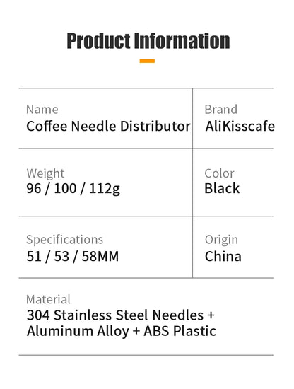WDT Espresso Needle Distributor – Magnetic, Adjustable Depth, 51/54/58mm Barista Tool