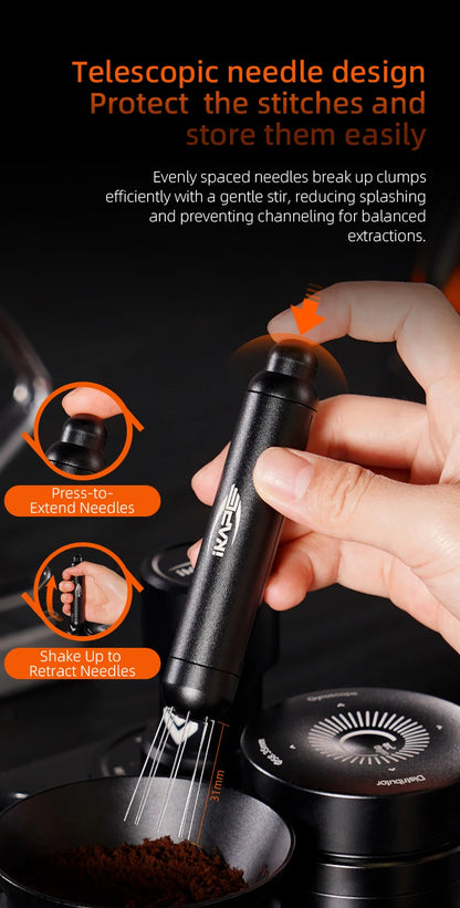IKAPE WDT Tool,Magnetic Espresso Powder Distributor, Professional Barista tools,Retractable Telescopic coffee accessory