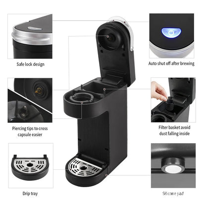 кофемашина cafe K- CUP Drip Coffee Maker Capsule Electric Travel Capsule Coffee Machine Ground Coffee Italian