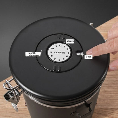 Coffee Canister Vacuum Stainless Airtight Container Storage Sugar Tea Vintage Cans Kitchen Coffee Cafeteria High End Canister