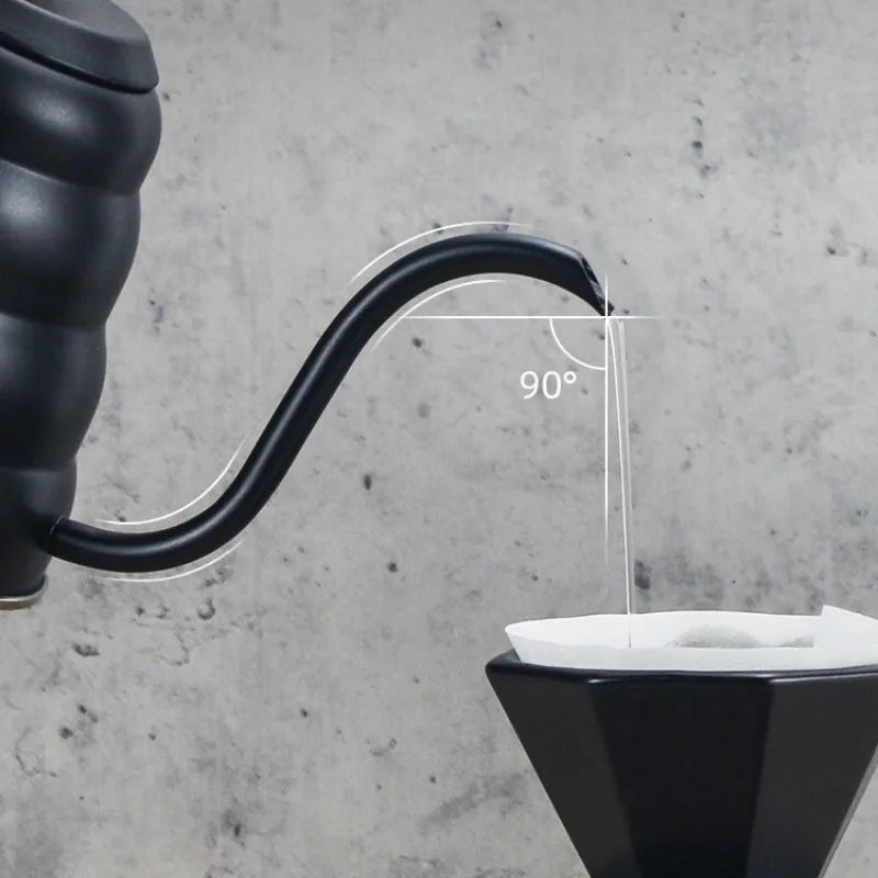 Stainless Steel Pour Over Coffee Pot with Thermometer Swan Long Neck High Capacity Can Be Heated Professional Hand Brewed Coffee