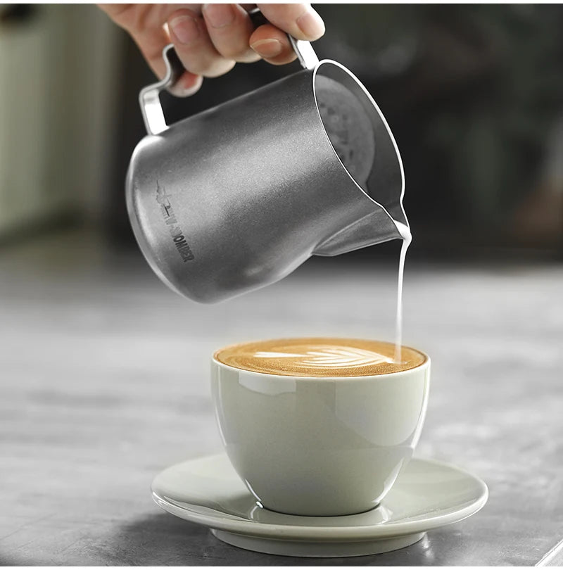 MHW-3BOMBER turbo pitcher pouring cappuccino foam textured microfoam result