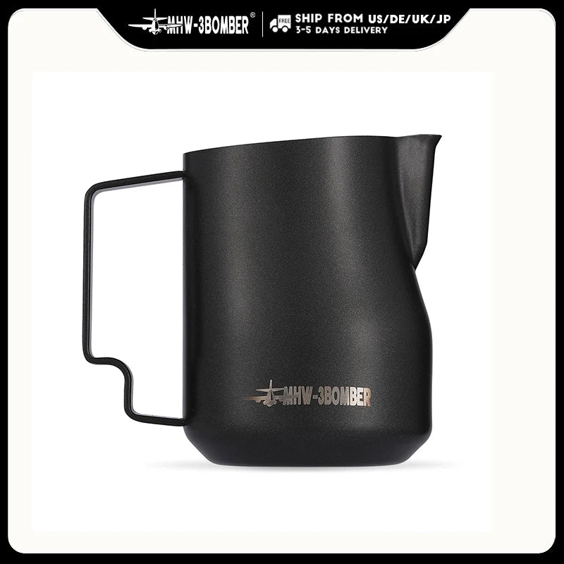 MHW-3BOMBER Turbo Milk Frothing Pitcher 350ml stainless steel on white background