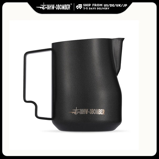MHW-3BOMBER Turbo Milk Frothing Pitcher 350ml stainless steel on white background