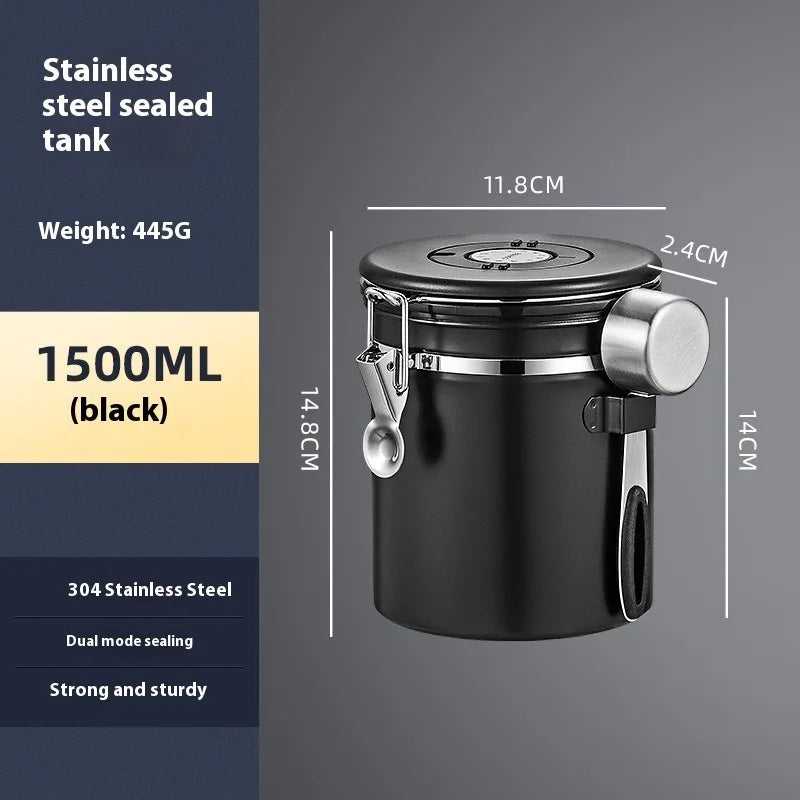 Coffee Canister Vacuum Stainless Airtight Container Storage Sugar Tea Vintage Cans Kitchen Coffee Cafeteria High End Canister