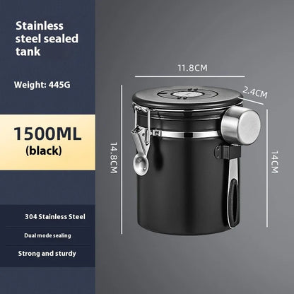 Coffee Canister Vacuum Stainless Airtight Container Storage Sugar Tea Vintage Cans Kitchen Coffee Cafeteria High End Canister