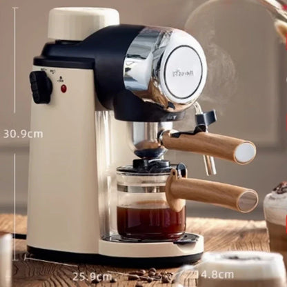 Coffee machine household small Italian semi-automatic office all-in-one American hand-grinded coffee pot