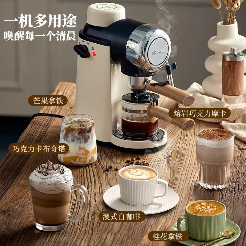 Steam wand frothing milk on Dejess all-in-one espresso machine