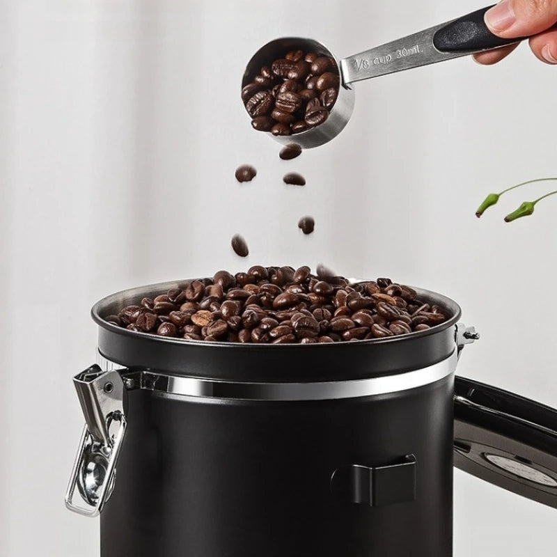 Coffee Canister Vacuum Stainless Airtight Container Storage Sugar Tea Vintage Cans Kitchen Coffee Cafeteria High End Canister