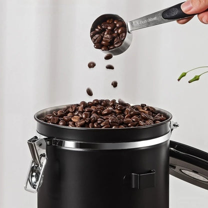 Coffee Canister Vacuum Stainless Airtight Container Storage Sugar Tea Vintage Cans Kitchen Coffee Cafeteria High End Canister