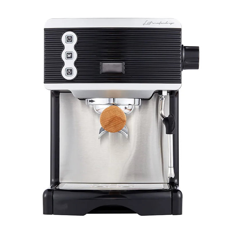 Dual boiler professional espresso machine Dejess K705 side profile on counter