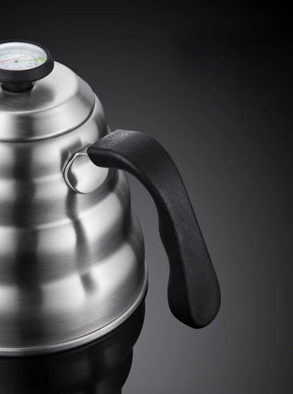 Stainless Steel Pour Over Coffee Pot with Thermometer Swan Long Neck High Capacity Can Be Heated Professional Hand Brewed Coffee