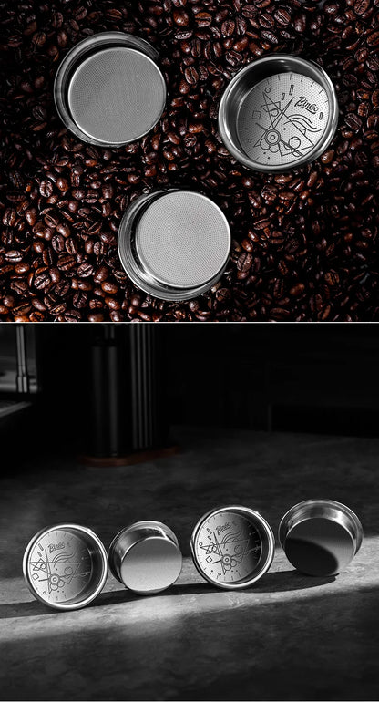BINCOO Precision High Extraction Matrix Basket Filter，Micro Sieve Filter Basket Stainless Steel Portafilter Basket for 51/58.5mm