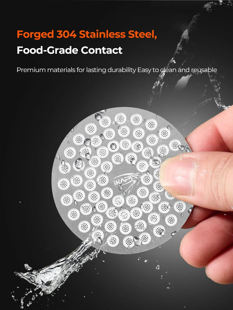 IKAPE V2 puck screen reducing coffee residue on espresso machine group head shower screen