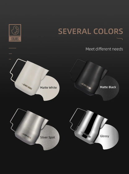 MHW-3BOMBER 350ml barista pitcher angled view showing precision turbo spout